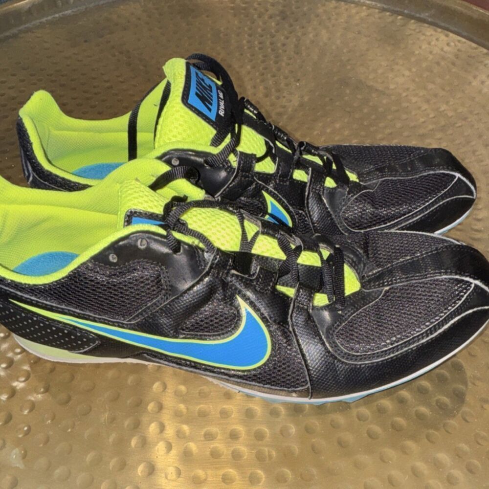 Nike Rival MD Track Spike Running Shoes Black Blue Yellow size 11